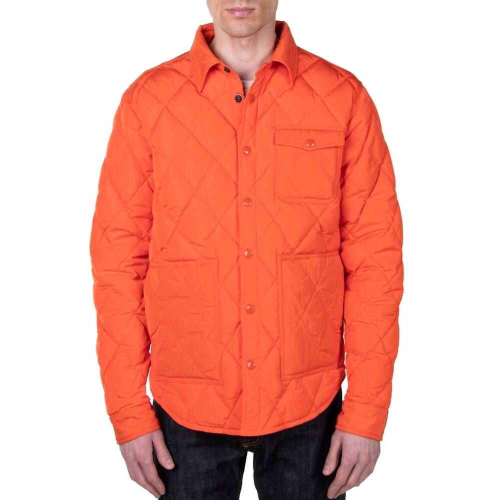 NEW SCHOTT N.Y.C. down-filled quilted shirt jacket in orange